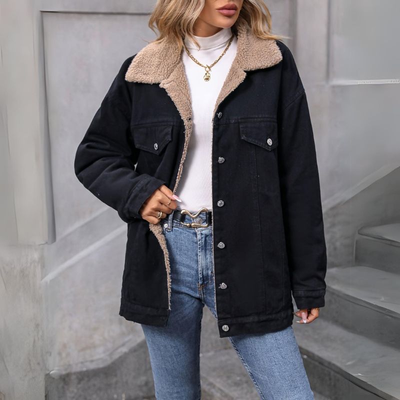 Fleece Denim Coat