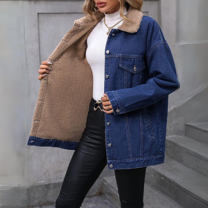 Fleece Denim Coat