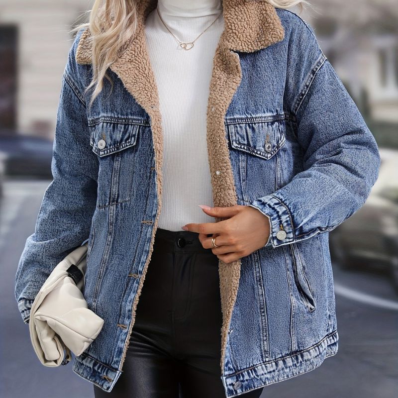 Fleece Denim Coat