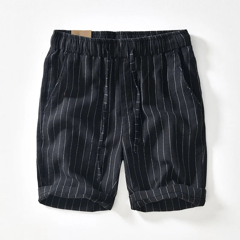 Alfeo Stripe Linen Shorts
