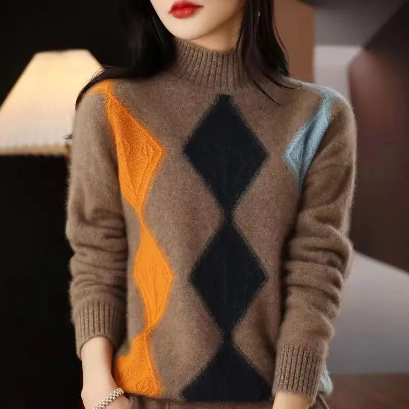 Argyle Diamond Knit Pullover