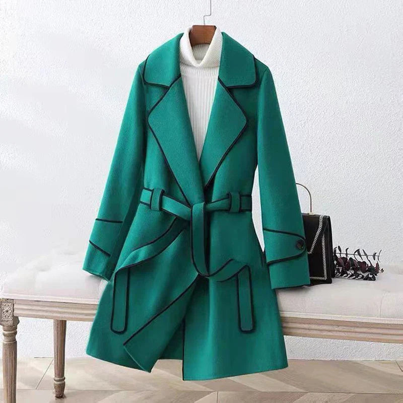 Lucia Belted Woolen Coat