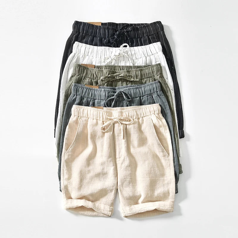 Alfeo Stripe Linen Shorts