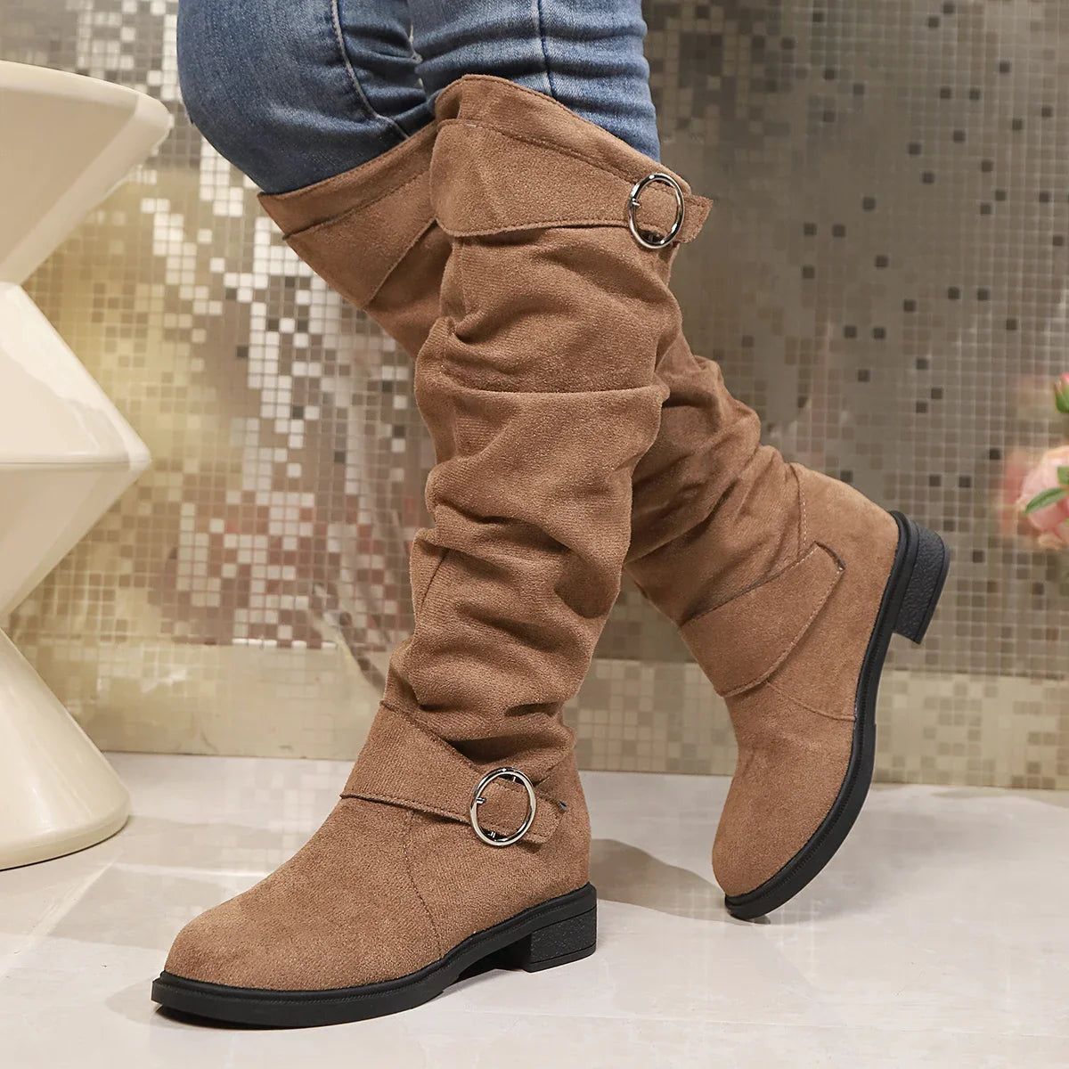 Scarlet Suede Boots