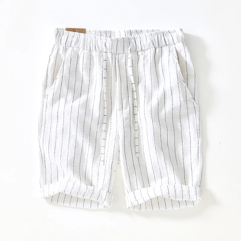 Alfeo Stripe Linen Shorts