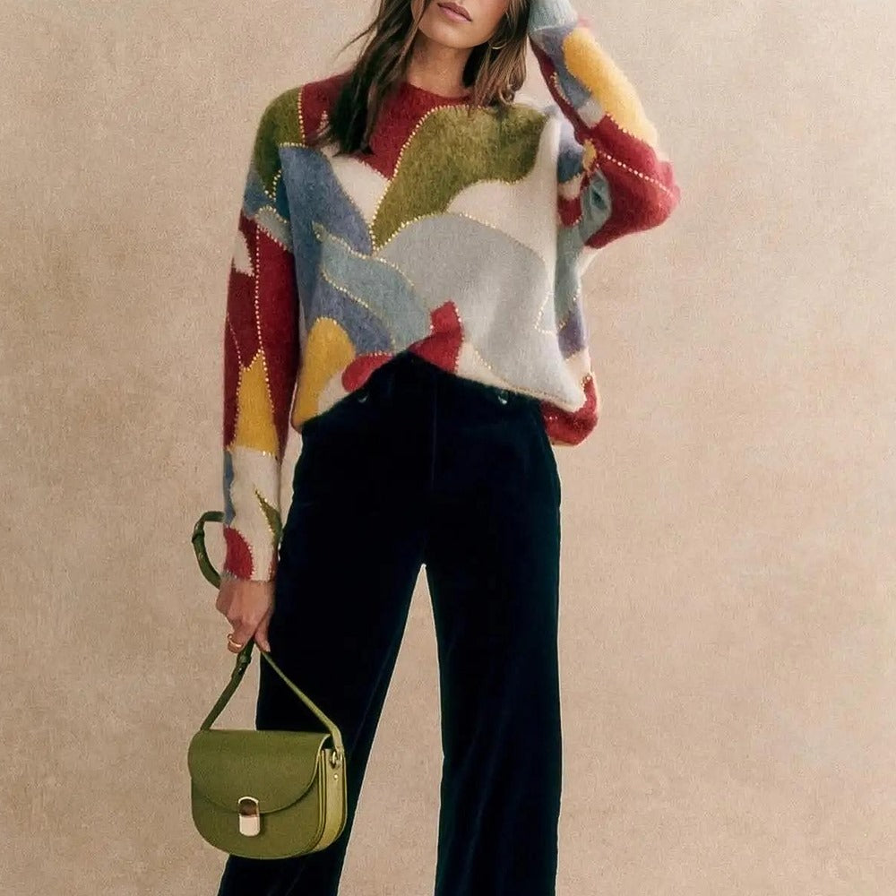 MUSE CASHMERE PATCHWORK SWEATER