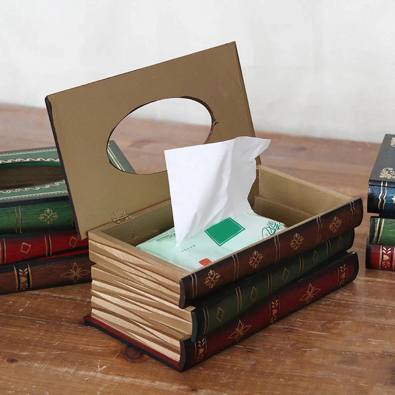 Vintage Book Tissue Box