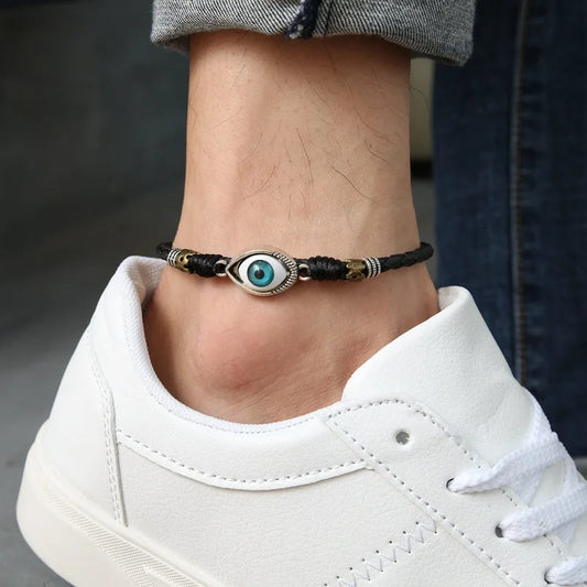 Gavin Evil Eye Leather Anklet