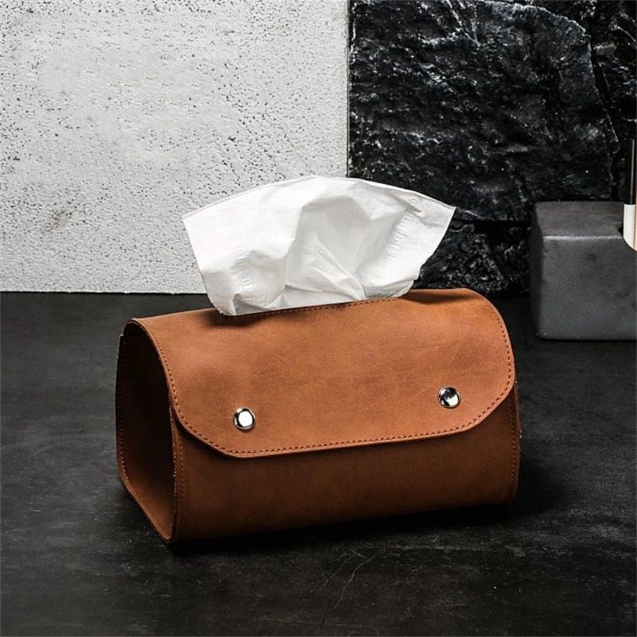 Vintage Leather Tissue Cover