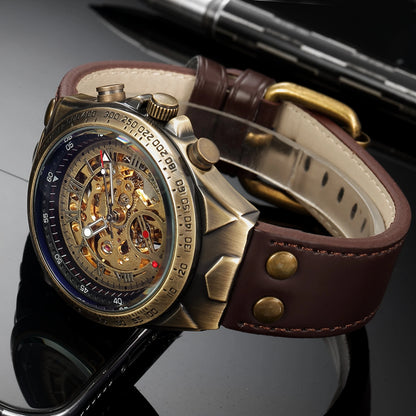 Vanguard Skeleton Tourbillon Leather Watch