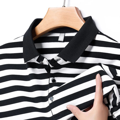 Short Sleeved Striped Polo Shirts