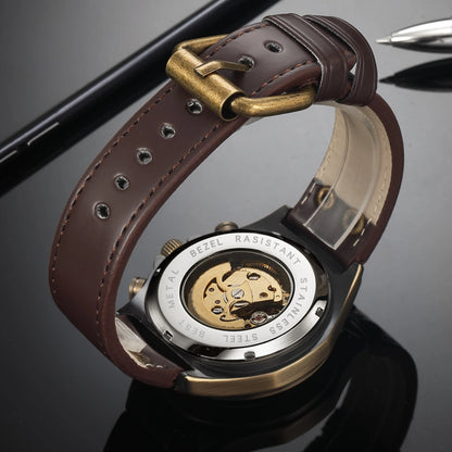 Vanguard Skeleton Tourbillon Leather Watch
