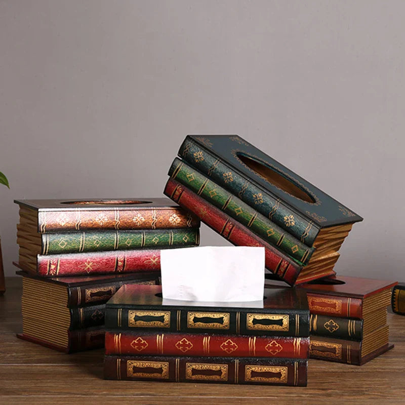 Vintage Book Tissue Box