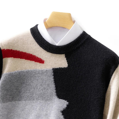 Abstract Merino Wool Sweater