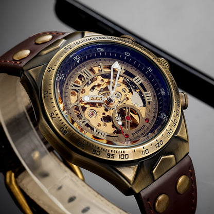 Vanguard Skeleton Tourbillon Leather Watch