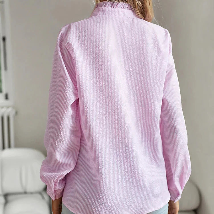 Rhea Ruffle Button-Down Shirt