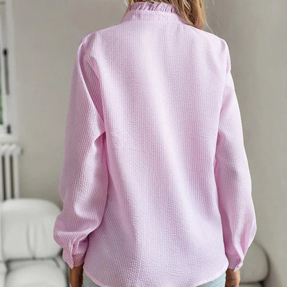 Rhea Ruffle Button-Down Shirt