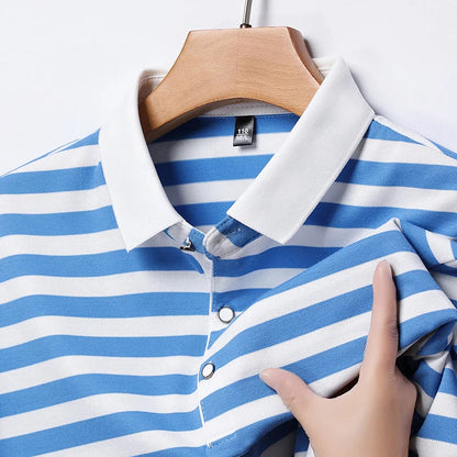 Short Sleeved Striped Polo Shirts