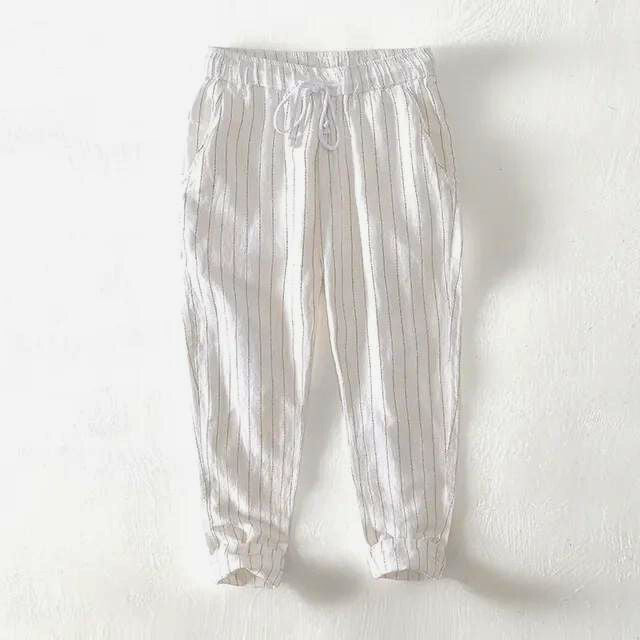 Stripe Linen Blend Pants