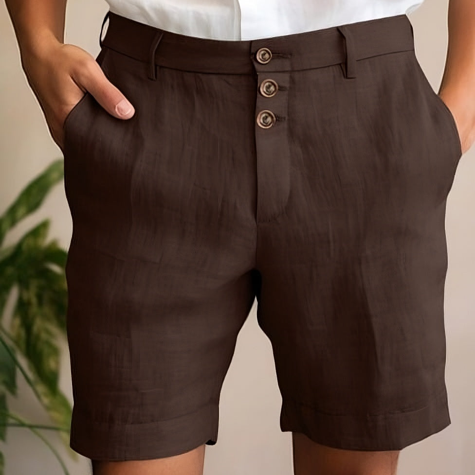 Sol Linen Button Shorts